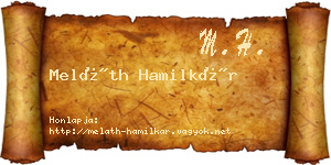 Meláth Hamilkár névjegykártya
